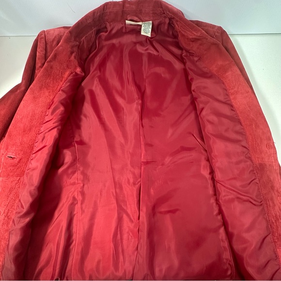 Vintage 90s St. John's Bay Women's Suede Leather Blazer Jacket Rust Size Large - Picture 4 of 10